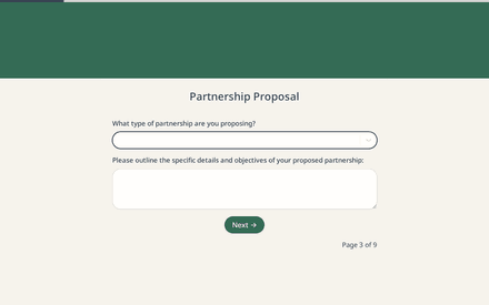 Proposal form page preview