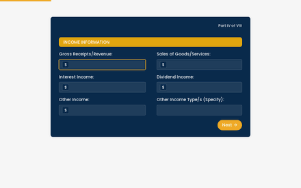 Income form page preview