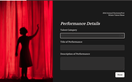 Performance form page preview