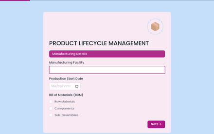 Manufacturing form page preview