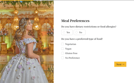 Meal form page preview