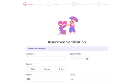 Patient form page preview