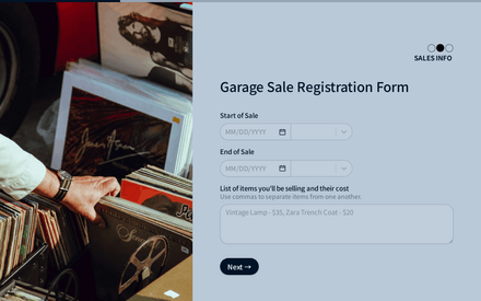Sales form page preview