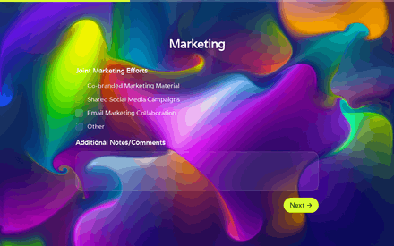 Marketing form page preview