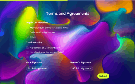 Terms form page preview