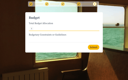 Budget form page preview