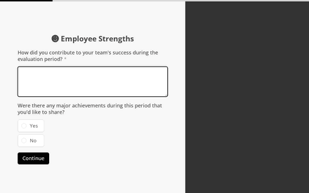 Strengths form page preview