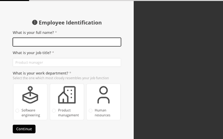 Employee identification form page preview