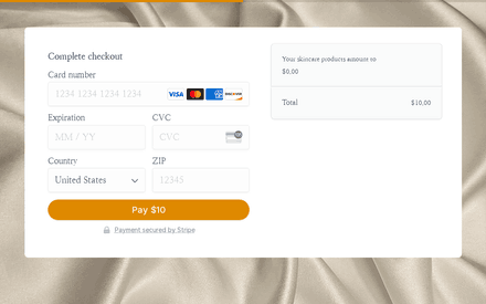 Payment form page preview