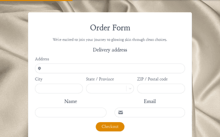 Delivery form page preview