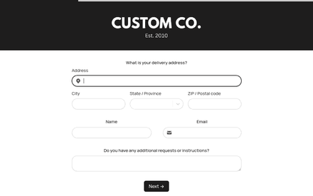 Info form page preview