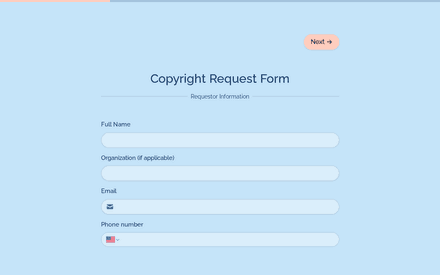 Requestor form page preview