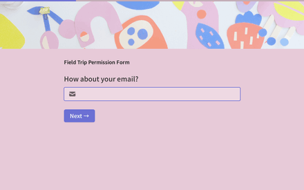 Email form page preview