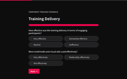 Delivery form page preview