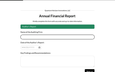 Auditor form page preview