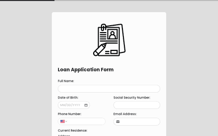 Applicant form page preview