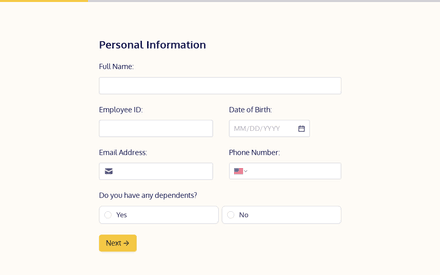 Personal form page preview