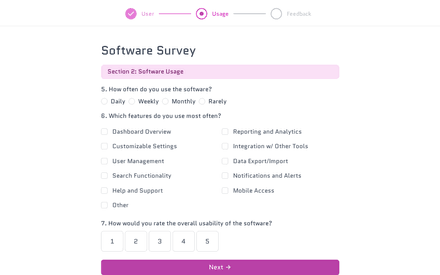 Usage form page preview