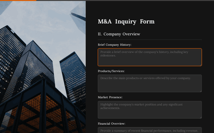 Company form page preview