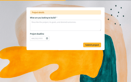 Project details form page preview