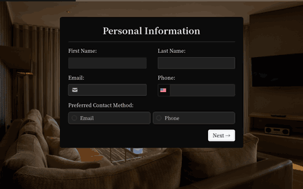 Personal form page preview