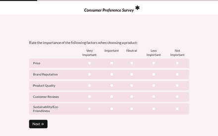 Factors form page preview