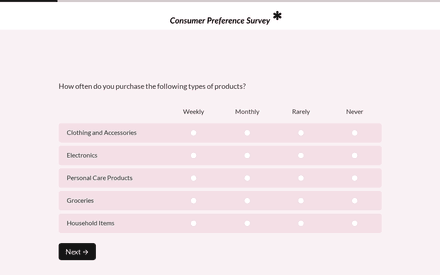 Frequency form page preview