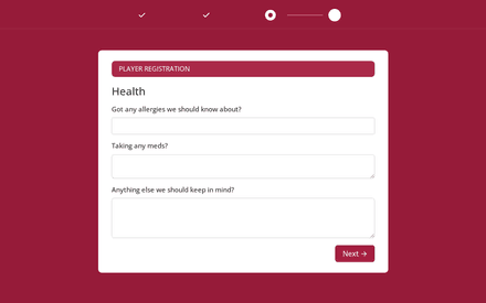 Health form page preview