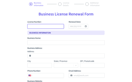 Business form page preview