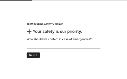 Emergency Name form page preview