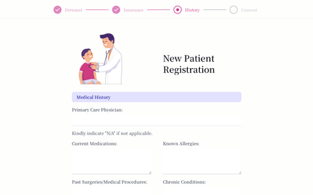 History form page preview