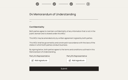 Confidentiality form page preview