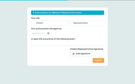 Authorization form page preview