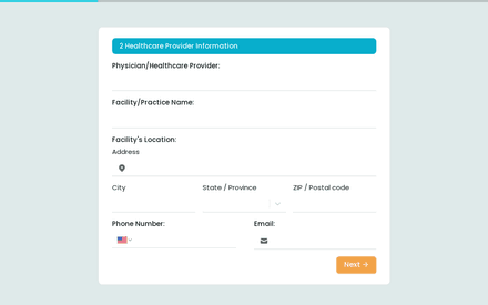 Healthcare form page preview