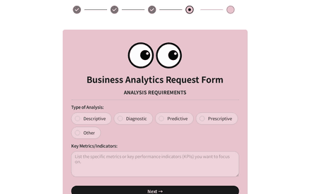 Analysis form page preview