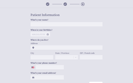 Patient form page preview