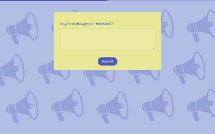 Feedback form page preview