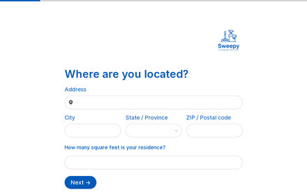 Address form page preview