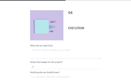 Execution form page preview