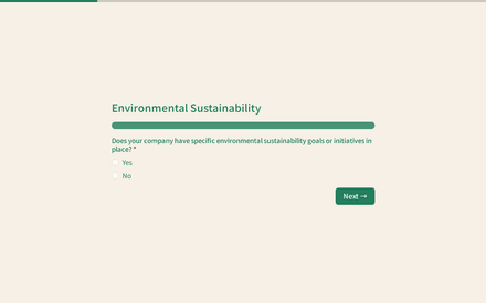 Sustainability form page preview