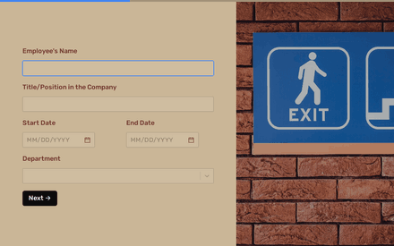 Employee's Details form page preview