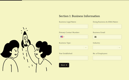 Business form page preview