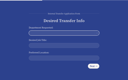 Transfer form page preview
