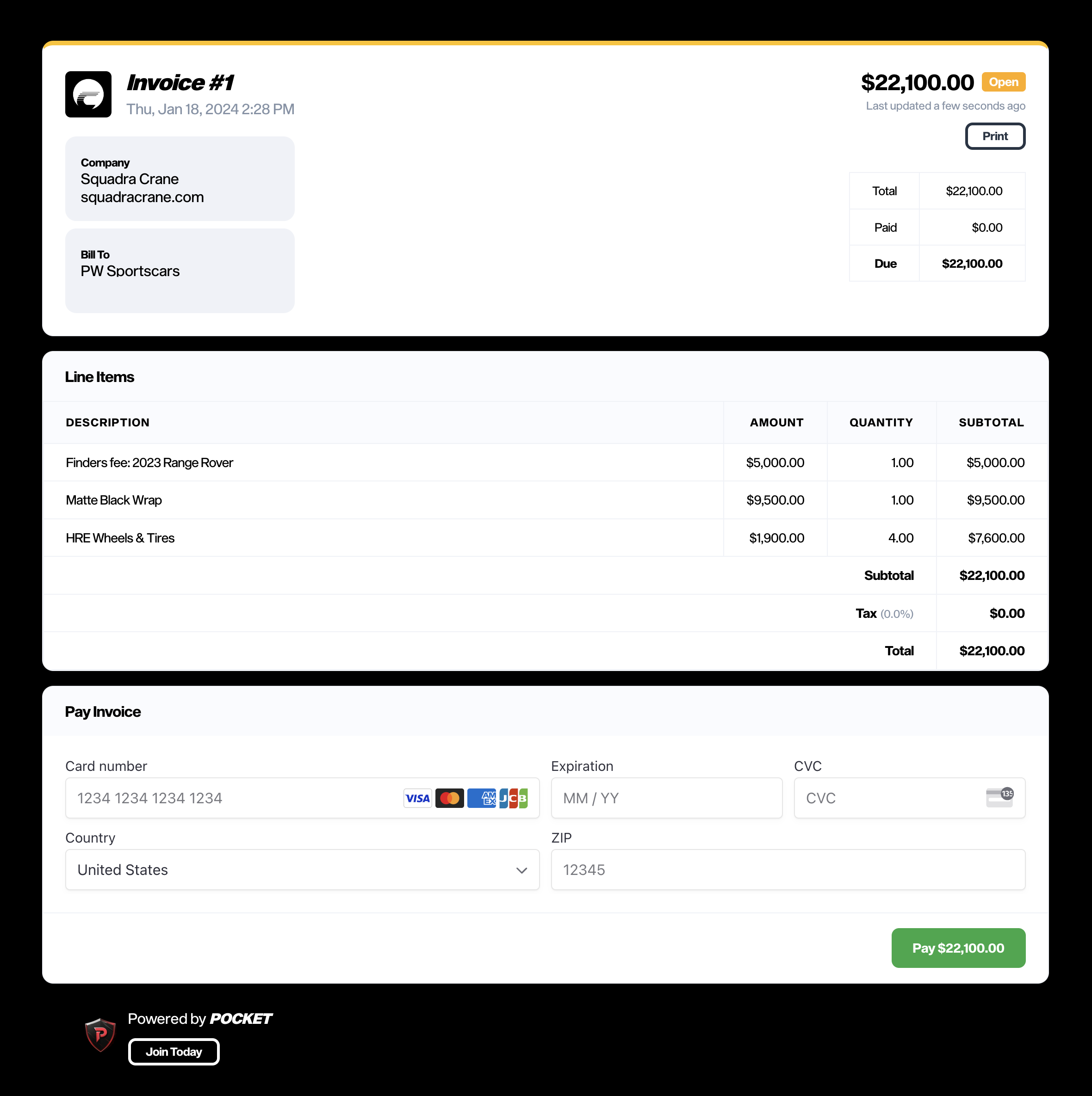 Pocket Launches Invoicing Module for their Pro Sales Platform