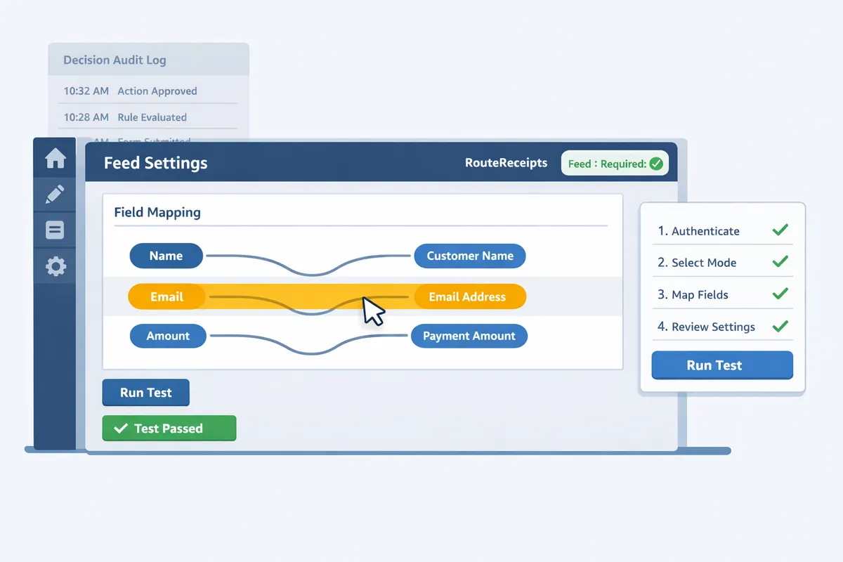 Gravity Forms Stripe feed settings screen with field mapping highlighted