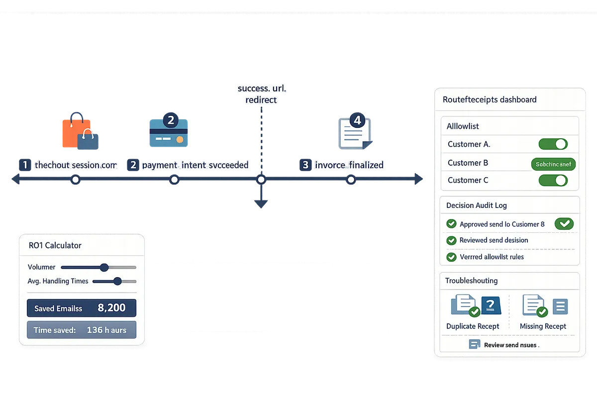 timeline diagram showing checkoutsessioncompleted paymentintentsucceeded invoicefinalized and chargesucceeded relative to a successurl redirect