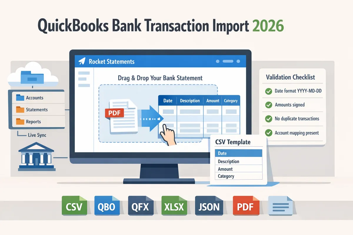 QuickBooks Bank Transaction Import 2026: CSV/QBO/QFX Specs, Desktop EOL ...