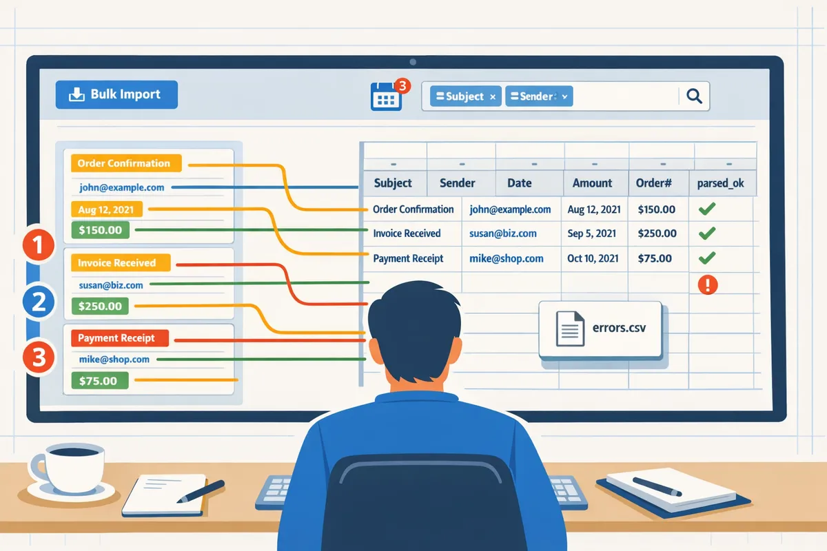 user reviewing visual preview grid in Xtractor.app with parsed fields mapped to google sheet columns