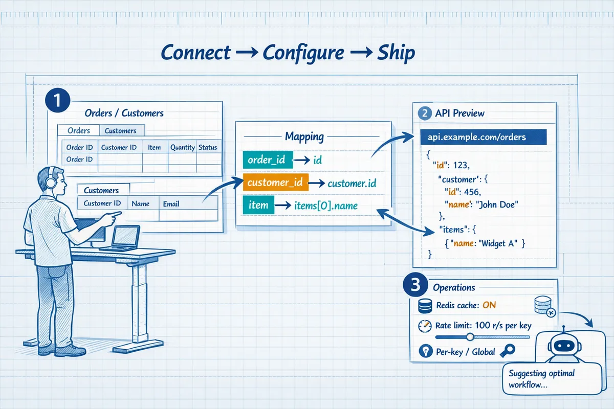 developer mapping sheet columns to api resource fields with an example orders and customers sheet