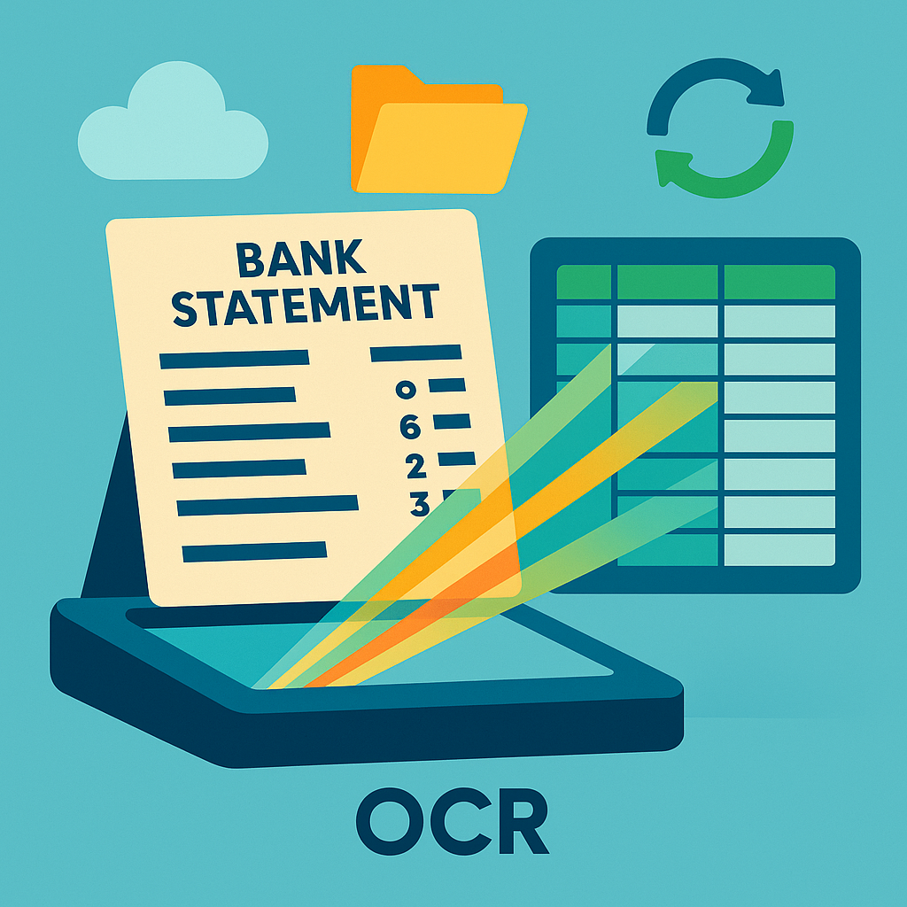OCR technology scanning a bank statement